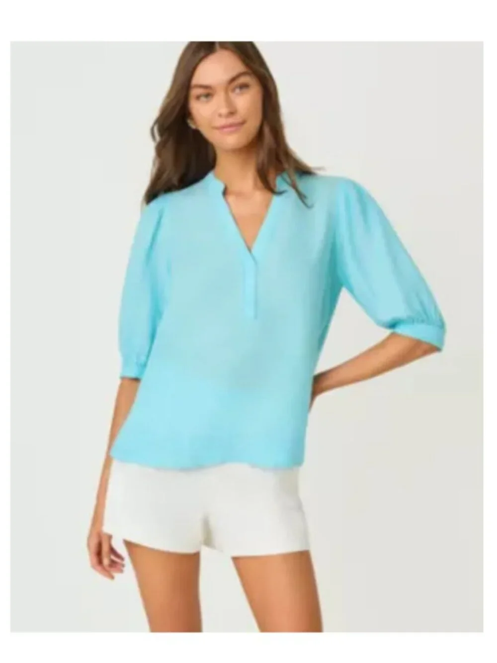 The Lilly Pulitzer Mialeigh Top Plus - Size 16 - Euphoric Blue